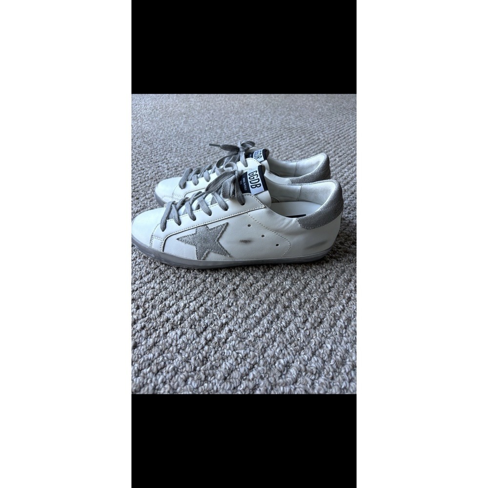 Golden Goose EU 38 US 8 Womens Sneakers White Gray Leather Star Glitter Effect - Picture 5 of 7